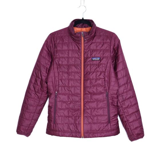 PATAGONIA Nano Quilted Puff Jacket Plum Light Orange Insulated Women's S - Picture 2 of 11